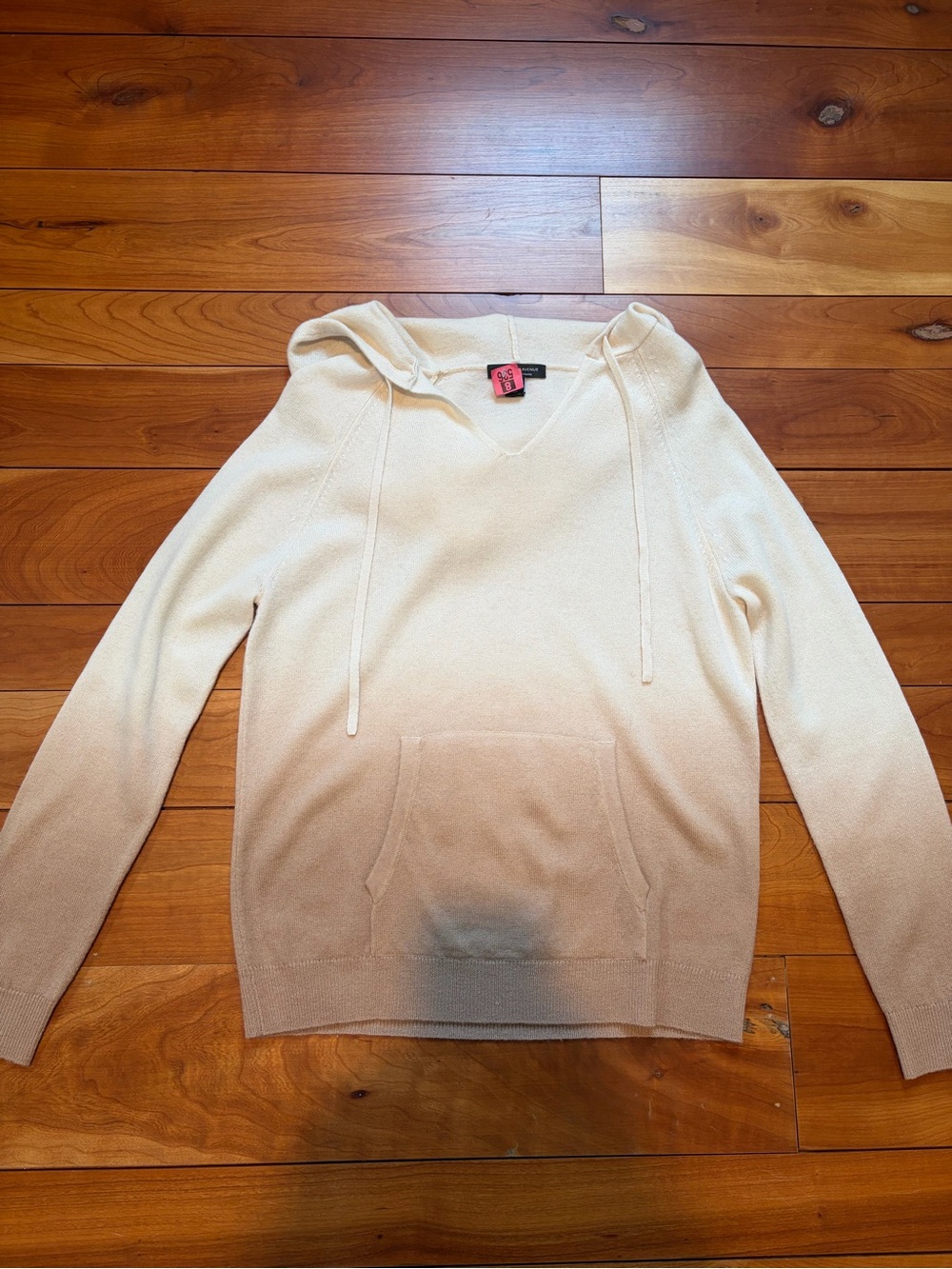 Saks Fifth Avenue Cream/Tan Ombre Crewneck Hoodie Sweater